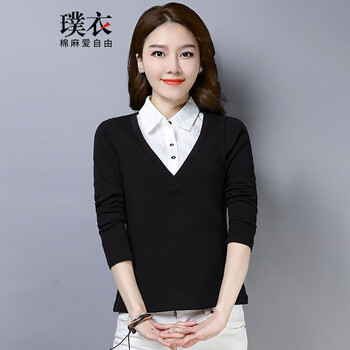 璞衣 拼色 短袖 T恤 女 POLO領(lǐng)