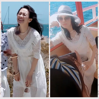 印的連衣裙