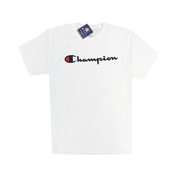 Champion 短袖 男士T恤 白色-黑色logo 