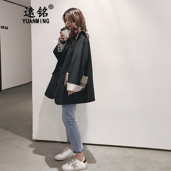 毛小西裝女外套黑