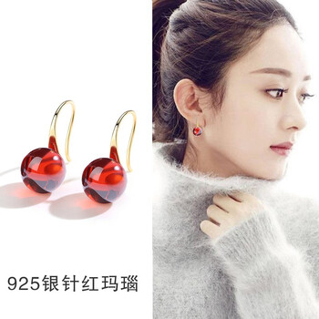 耳墜紅瑪瑙