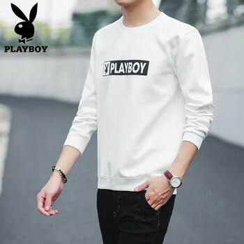 花花公子（PLAYBOY） 短袖 男士T恤 白色長(zhǎng)袖20183 