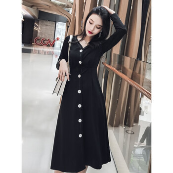 miss nitaly 純色 深V款，撞色，紐扣 連衣裙
