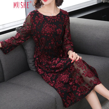 慕舍（mushe） 碎花 刺繡，拼接，紗網(wǎng) 連衣裙