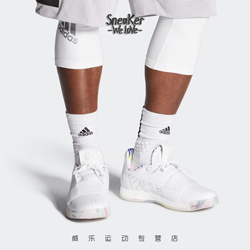 阿迪達(dá)斯（Adidas）籃球鞋白色EE3961 