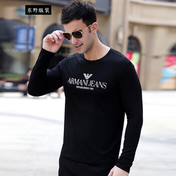 T ARMANI GIREDEARN 長(zhǎng)袖 男士T恤 黑色長(zhǎng)袖T恤 