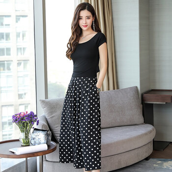 皖兒公主（WAN ER PRINCESS） 高腰 闊腿褲 女 九分褲 休閑褲
