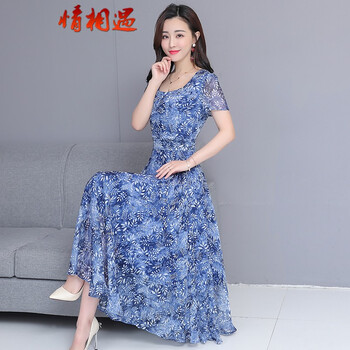 情相遇（Qingxiangyu） 碎花 印花 連衣裙