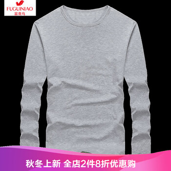 富貴鳥(niǎo)（FUGUINIAO） 長(zhǎng)袖 男士T恤 A337-T1899款灰色 