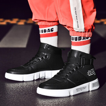 特工狼男士黑色-高幫皮面 41