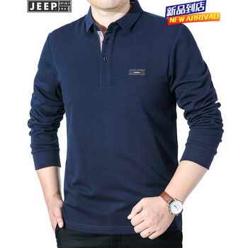 吉普（JEEP） 長(cháng)袖 男士T恤 PS0001長(cháng)袖寶藍 