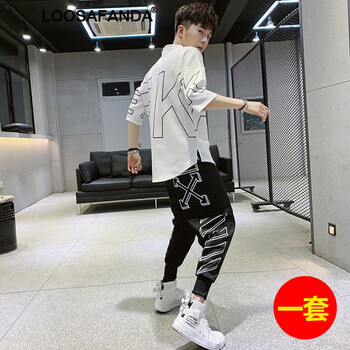LOOSAFANDA 五分袖 男士T恤 TZ65白色【一套】 