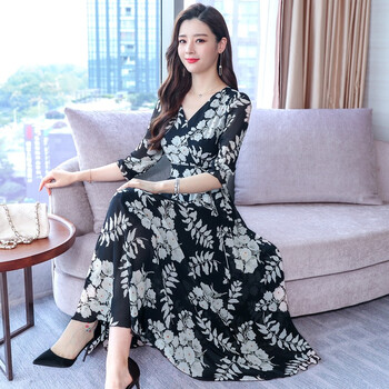 我伊 純色 亮片，蝴蝶結(jié) 連衣裙