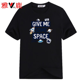 雅鹿 短袖 男士T恤 GIVE-ME-（黑色） 