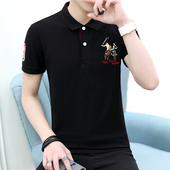 以柒 短袖 男士T恤 黑色 