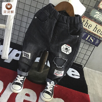 男士貼布牛仔褲