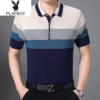 花花公子（PLAYBOY ESTABLISHED 1953） 短袖 男士T恤 YX7005米白色 