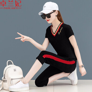 卓蘭妃（ZHUOLANFEI） 刺繡 短袖 T恤 女 V領(lǐng)