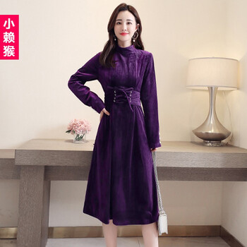 小賴猴（XIAOLAIHOU） 純色 腰帶，立體剪裁 連衣裙