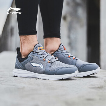 李寧（LI-NING）跑步鞋鐵青灰/熒光耀橙/標(biāo)準(zhǔn)白 