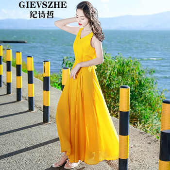 紀(jì)詩(shī)哲（GIEVSZHE） 純色 露背，綁帶 連衣裙