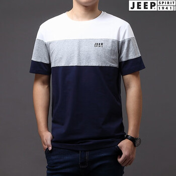 Jeep 短袖 男士T恤 白灰藍(lán) 
