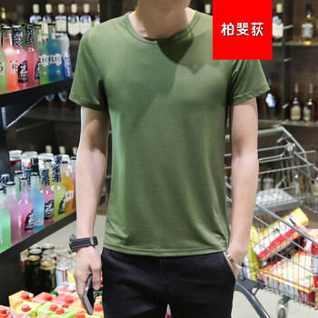 柏斐荻（BYPHYTEE） 短袖 男士T恤 圓領(lǐng) 軍綠色 