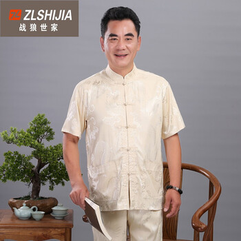 戰(zhàn)狼世家（Z·L·SHIJIA） 短袖 男士T恤 大龍款#米色 
