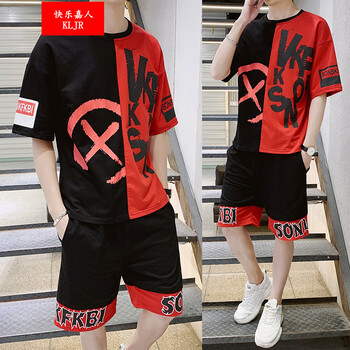 快樂嘉人 短袖 男士T恤 TZ139黑紅 