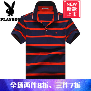 playboy 短袖 男士T恤 紅色9953 XL，L，加大，M，XXL，XXXL