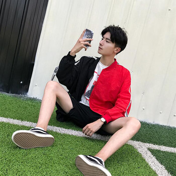 古萊登（GODLIKE） 長袖 男士T恤 小丑夾克紅黑 