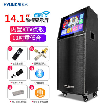 HYUNDAI W-12B 音箱/音響 WIFI觸摸屏號角高音版+U段無線話筒