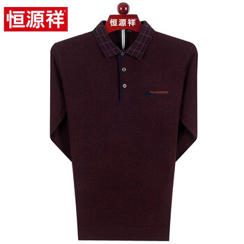 恒源祥 長(zhǎng)袖 男士T恤 T393紅色3號(hào) 