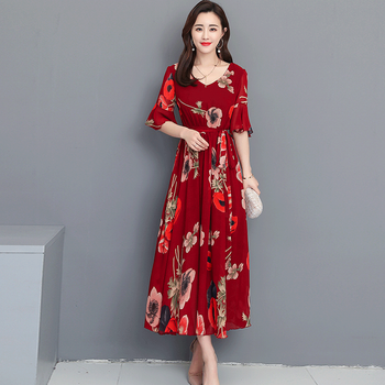 果茜（GUOQIAN） 碎花 提花 連衣裙