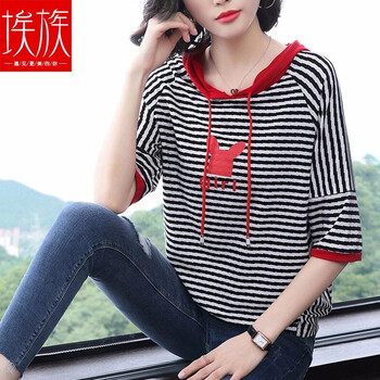 修身?xiàng)l紋長袖襯衫，打造性感女神