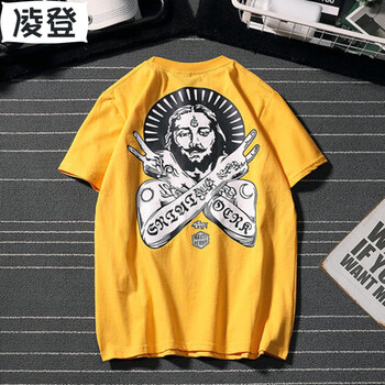 凌登（LingDeng） 短袖 男士T恤 黃色法老 