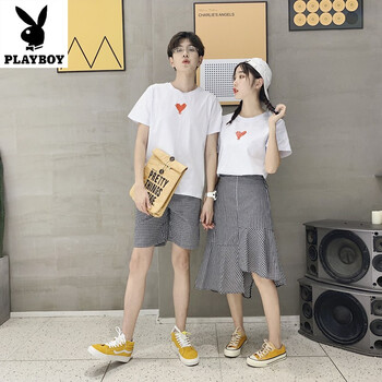 花花公子（PLAYBOY） 短袖 男士T恤 8014男套裝 