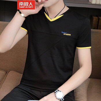 南極人（Nanjiren） 短袖 男士T恤 N88015黑色 XL，L，XXL，M，XXXL