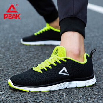 匹克（PEAK）跑步鞋黑色/熒光黃 
