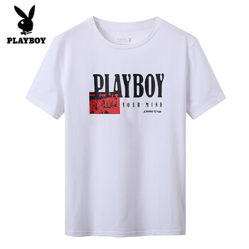 PLAYBOY 短袖 男士T恤 白色（472） 