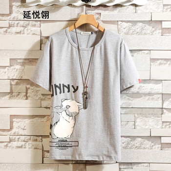 延悅翎 短袖 男士T恤 T122淺灰色 