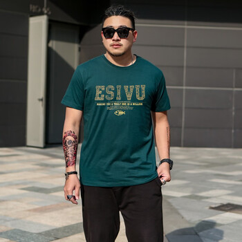 傲信鳥 短袖 男士T恤 小魚墨綠 XL，4XL，5XL，L，XXL，M，XXXL