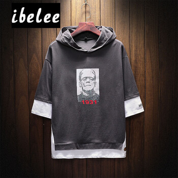 ibelee 五分袖 男士T恤 T18884深灰色 