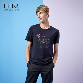海一家（Hieiika） 短袖 男士T恤 藏青花紋75 