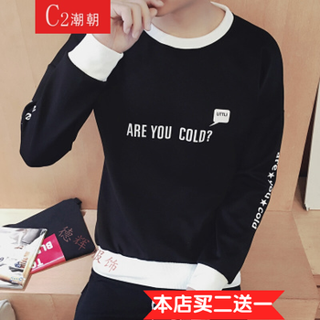 C2潮朝 長袖 男士T恤 黑色 (英文字母) S，XL，L，M