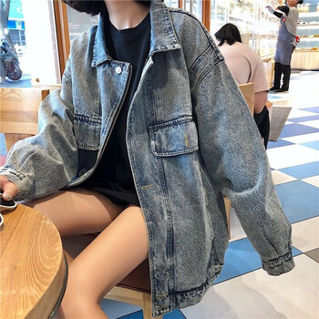 嬿嫣 翻領(lǐng) 長袖 女 短外套 流蘇，手工磨破