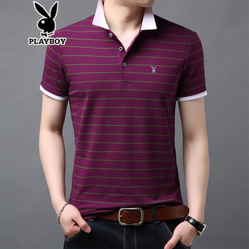 花花公子（PLAYBOY） 短袖 男士T恤 紅色1946 