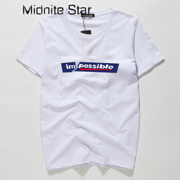 Midnite Star 短袖 男士T恤 白色 対撕 短袖 