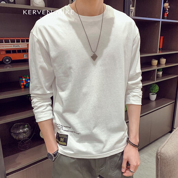 Kerven Mike 長袖 男士T恤 白色 