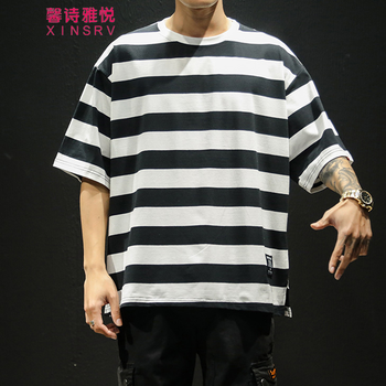 馨詩雅悅 （XINSRV） 短袖 男士T恤 T232黑白條 
